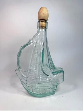 1990s Glass Ship Decanter Bottle Santa Maria - Vetreria etrusca